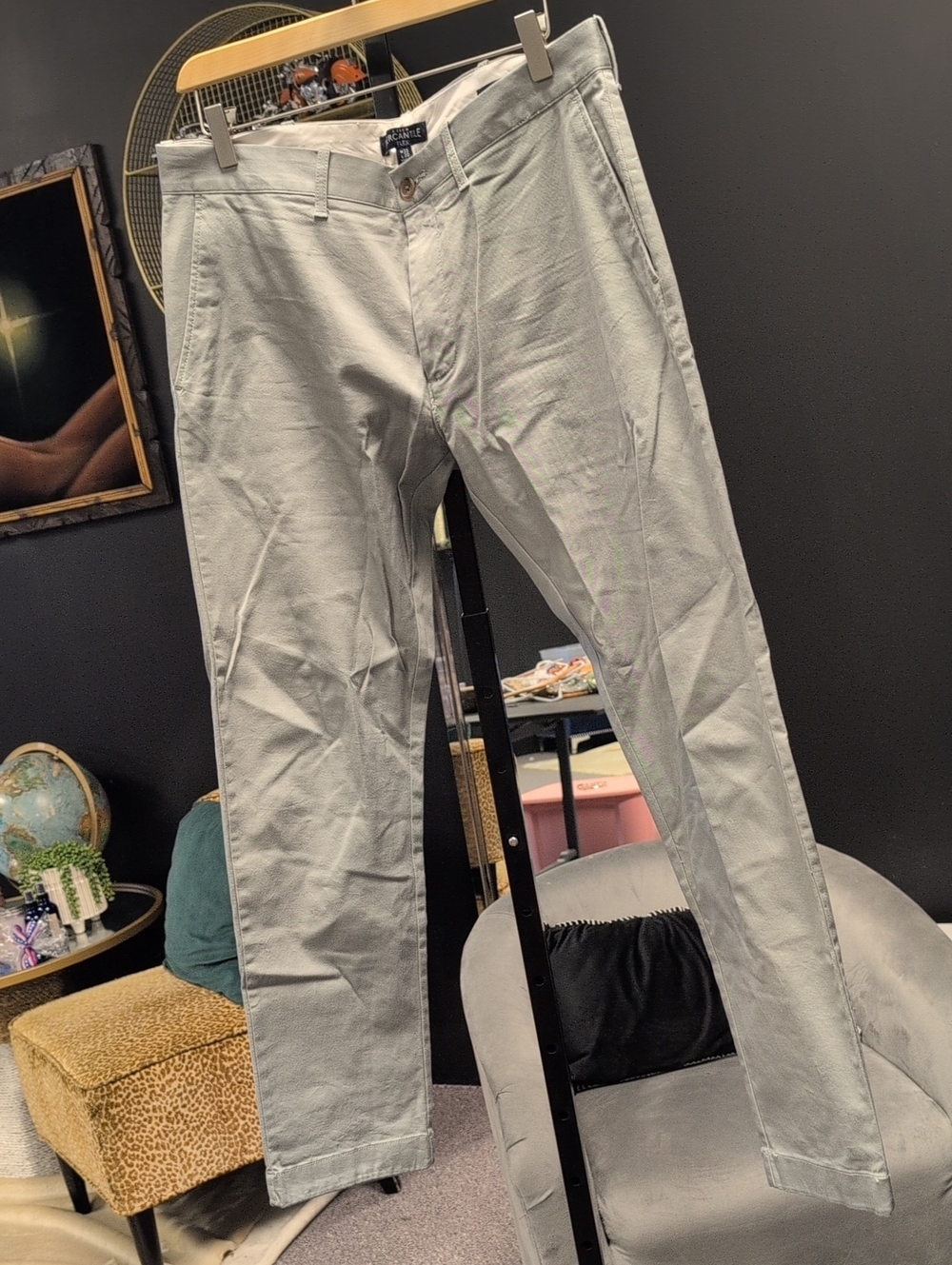 J. Crew Light Green/Gray Casual Chinos